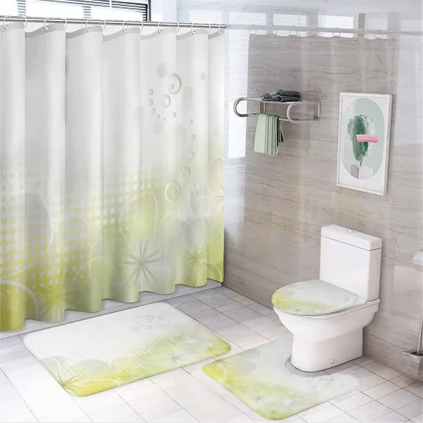 Bubbles Flowers on a shower curtain