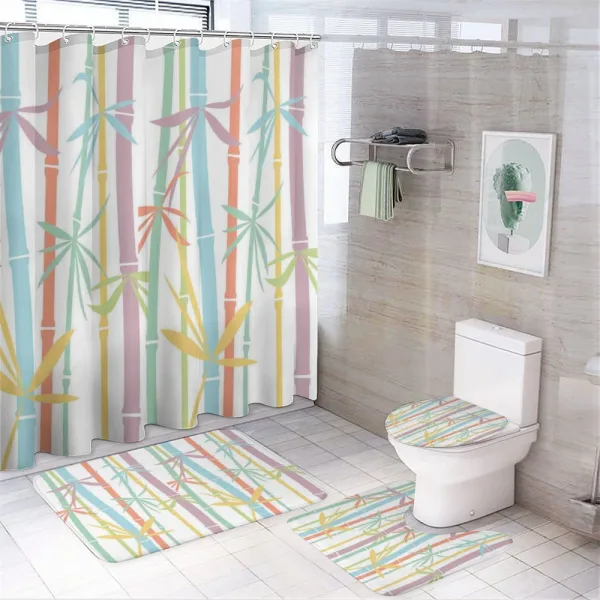 Colorful Bamboo Tree on a shower curtain