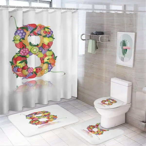 Fruitful 8 Colorful on a shower curtain
