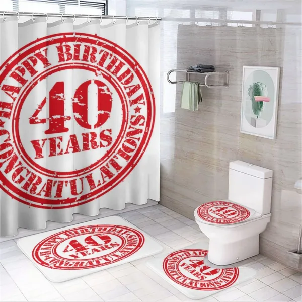 Grunge Stamp 40 on a shower curtain