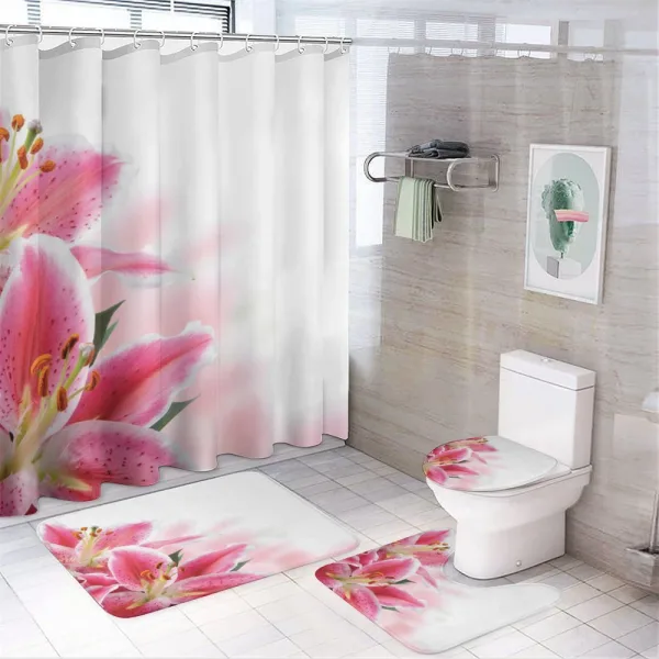 Lilies Bouquet on a shower curtain