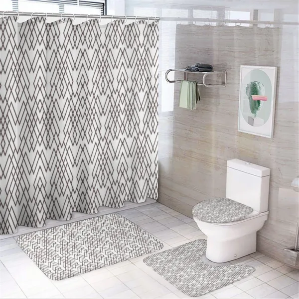 Lines Halftone Effect on a shower curtain