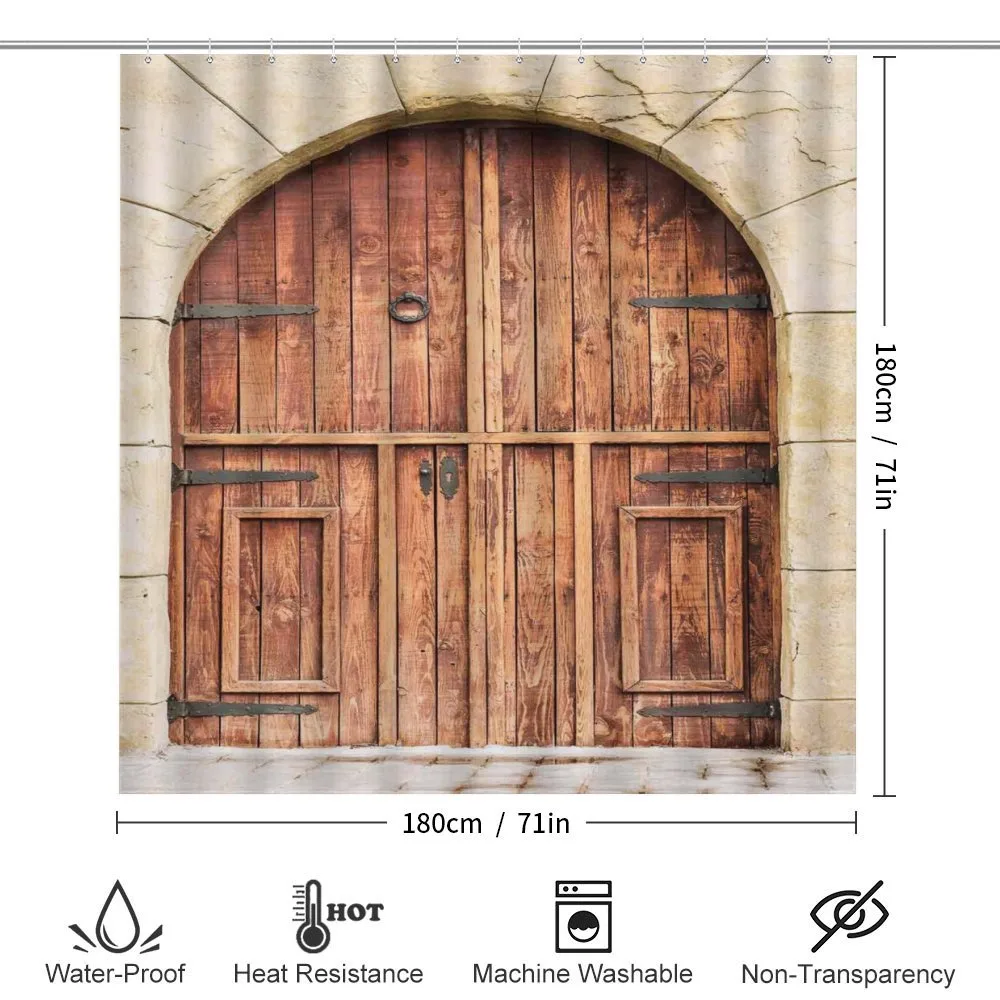 Oak Door Stone Facade — Detail 2