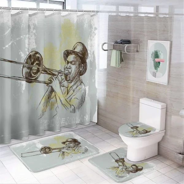 Rock Roll Party on a shower curtain