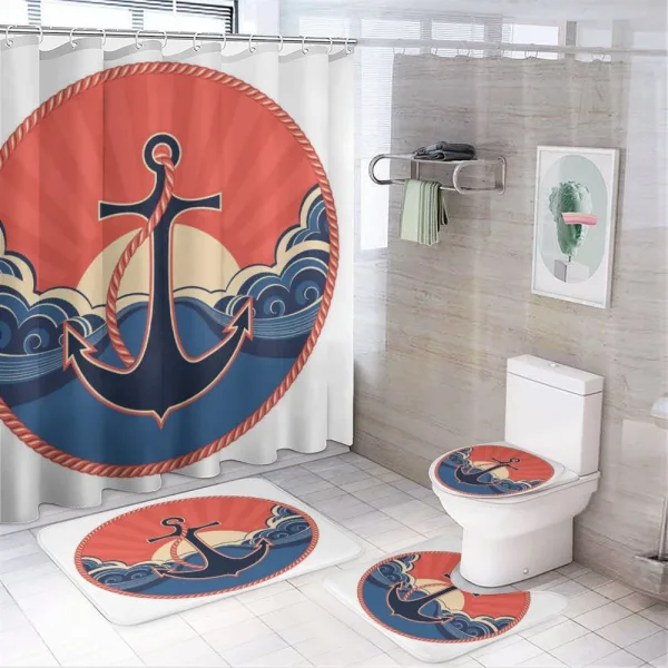 Sea Waves at Sunset on a shower curtain