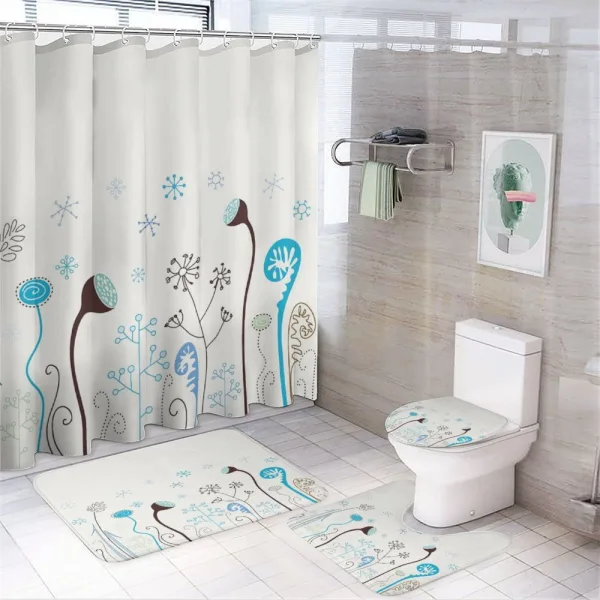 Seasonal Flowers on a shower curtain