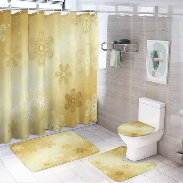Snowflakes Noel Yule on a shower curtain