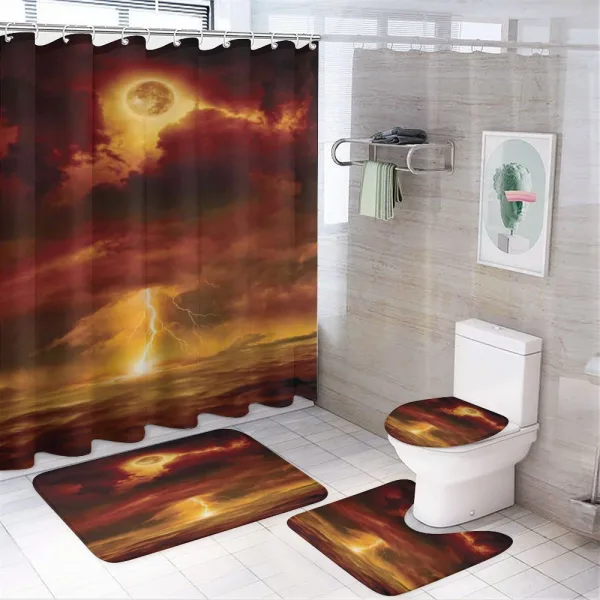 Storm Full Moon Beams on a shower curtain