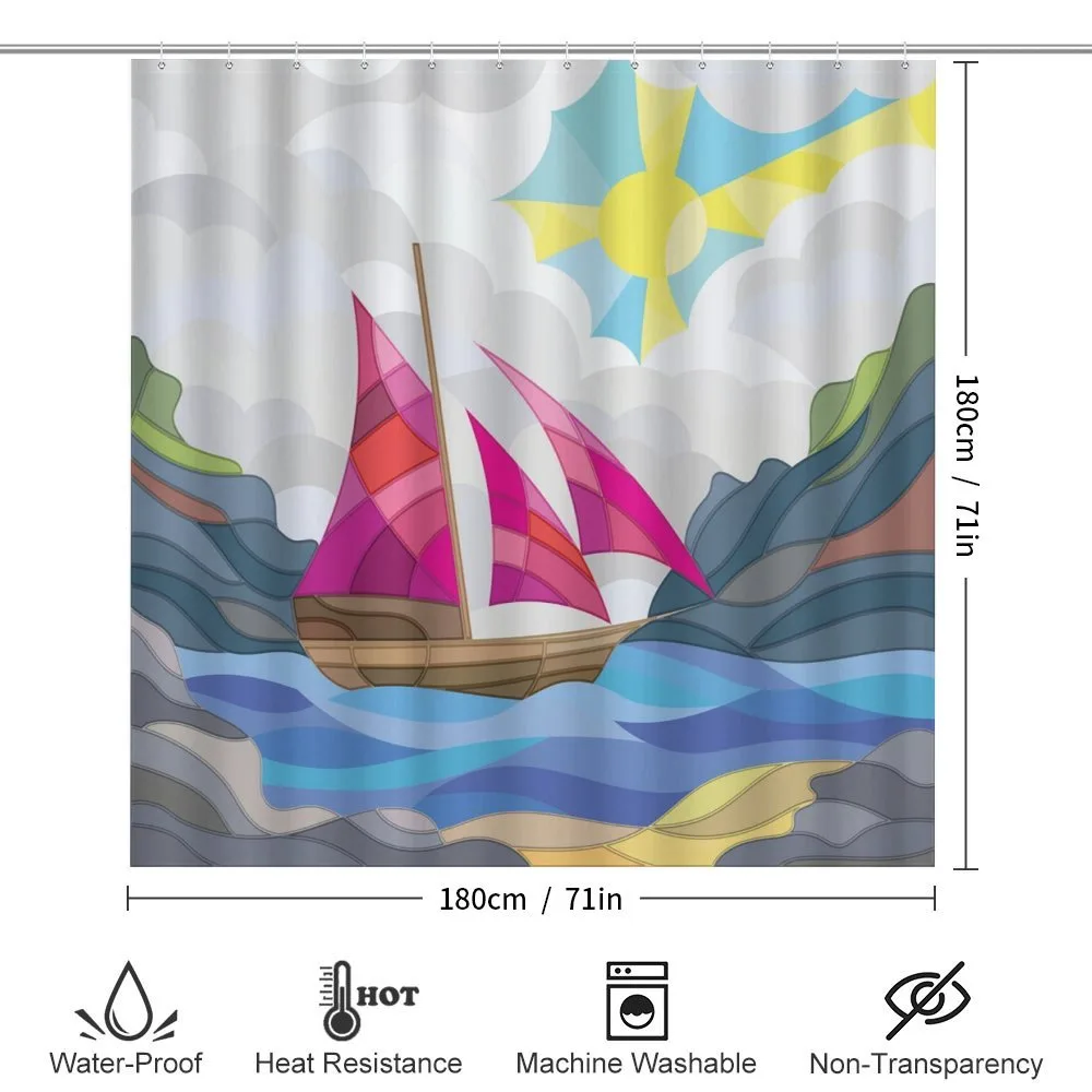 Sun Sail Boat Vitray — Detail 2