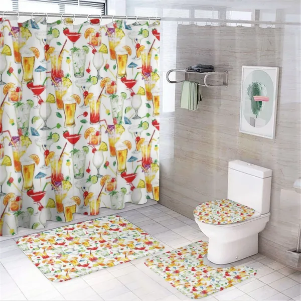 Tropic Cocktails on a shower curtain