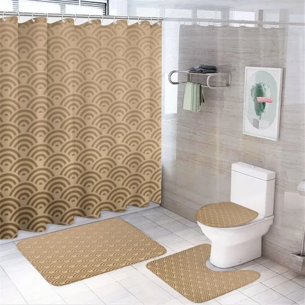 Vintage Wave Old Royal on a shower curtain