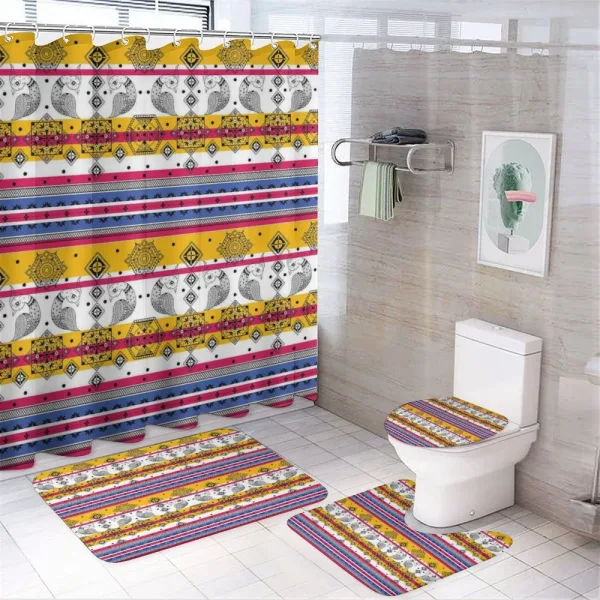 Aztec Animal Pattern on a shower curtain