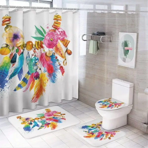 Boho Inspired Elements on a shower curtain