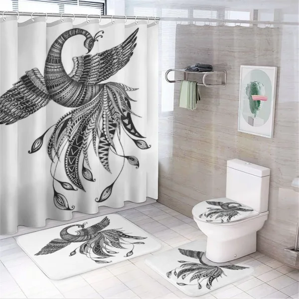 Boho Style Ornament on a shower curtain