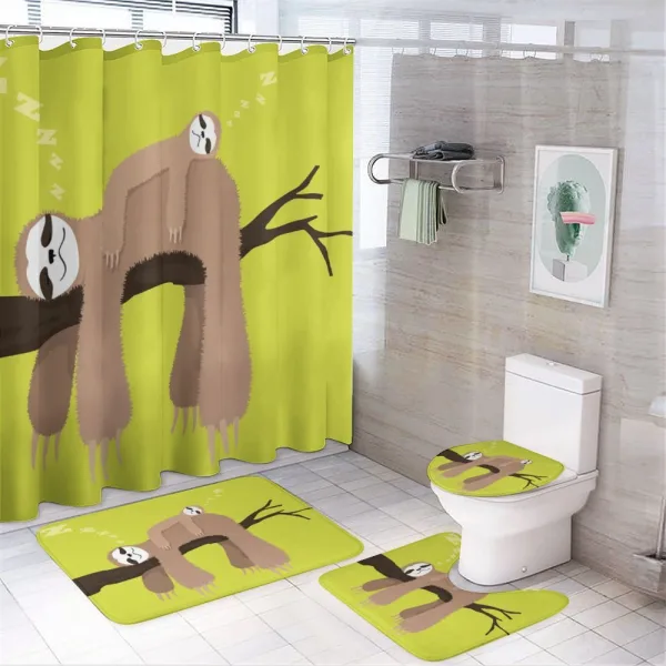 Cartoon Mother Sleeping on a shower curtain