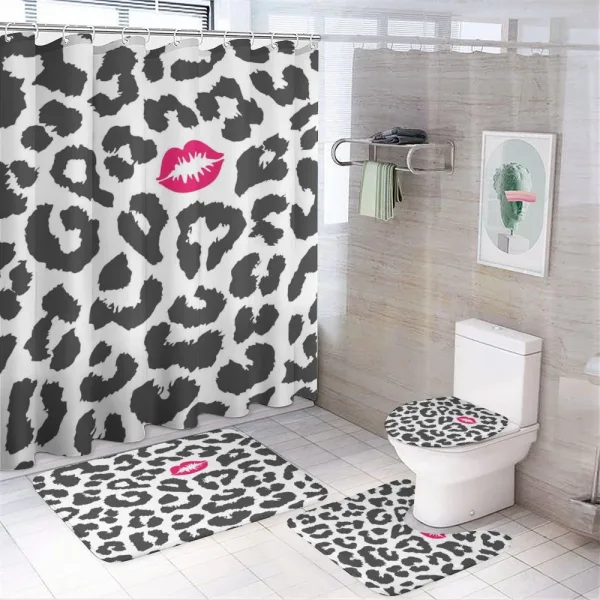 Cheetah Leopard Kiss on a shower curtain