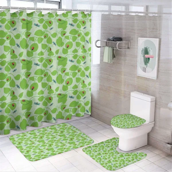 Green Nature Insects on a shower curtain