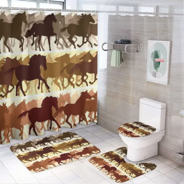 Monochrome Animal Silhouettes on a shower curtain