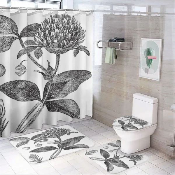 Nostalgic Flower Art on a shower curtain