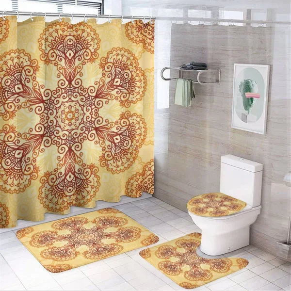 Oriental Vintage Ornaments on a shower curtain