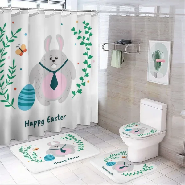Rabbit with Tie on a shower curtain