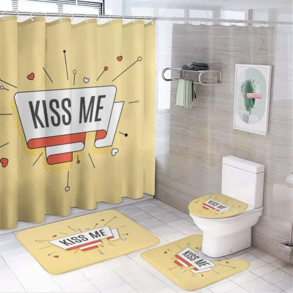 Retro Love Message on a shower curtain
