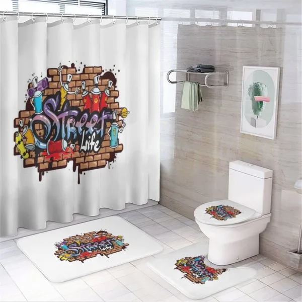 Street Life Graffiti Art on a shower curtain