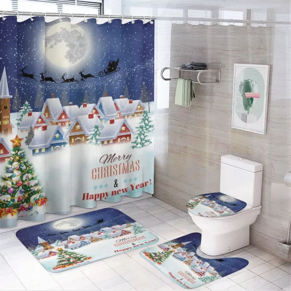 Winter Sky Moon Star on a shower curtain