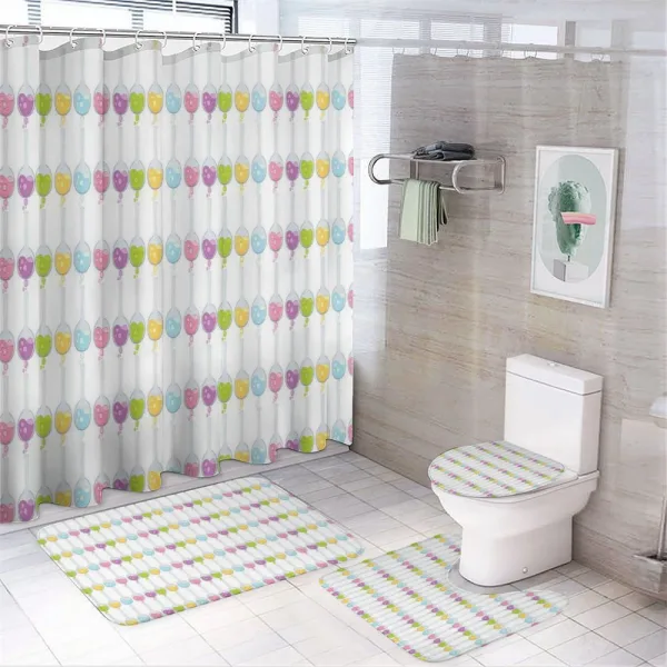 Apparatus Colorful Solution on a shower curtain