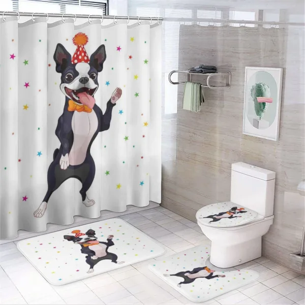 Birthday Dog on a shower curtain