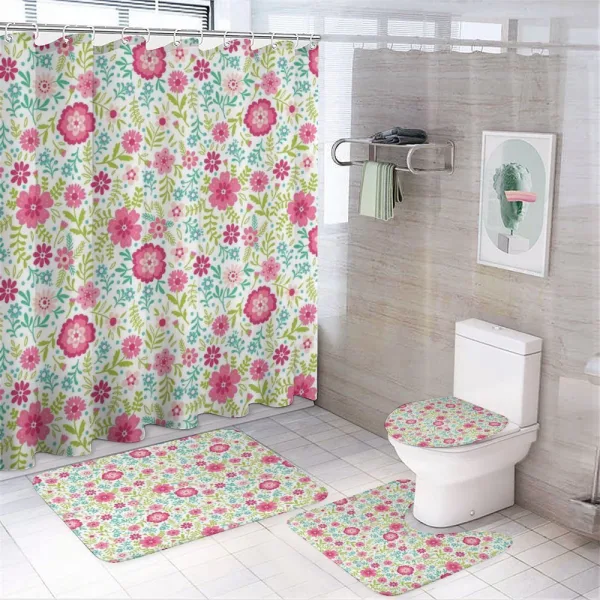 Blossoming Field Fern Leaves on a shower curtain