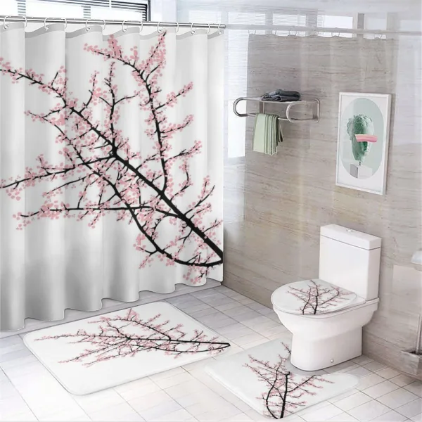 Cherry Branch Floral on a shower curtain