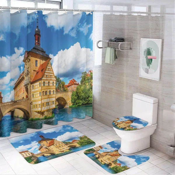 City Hall Germany on a shower curtain