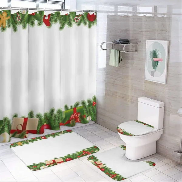 Classic Tree Garland on a shower curtain