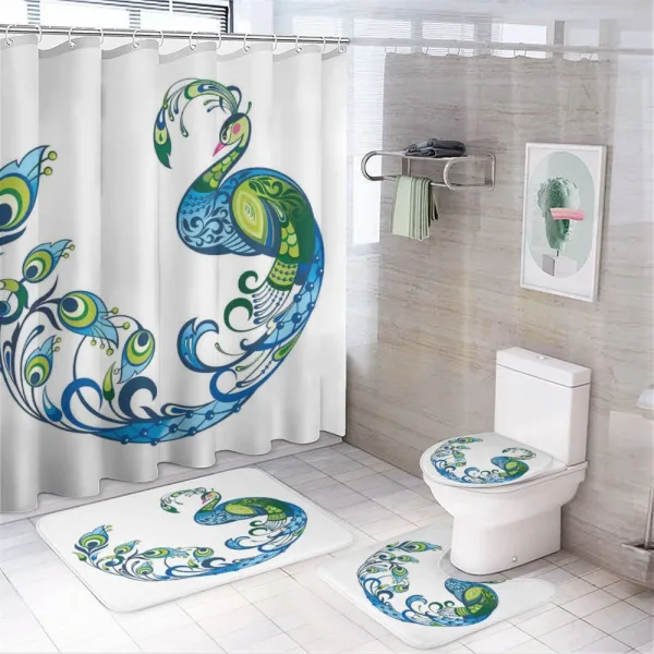 Colorful Peacock Tropic on a shower curtain
