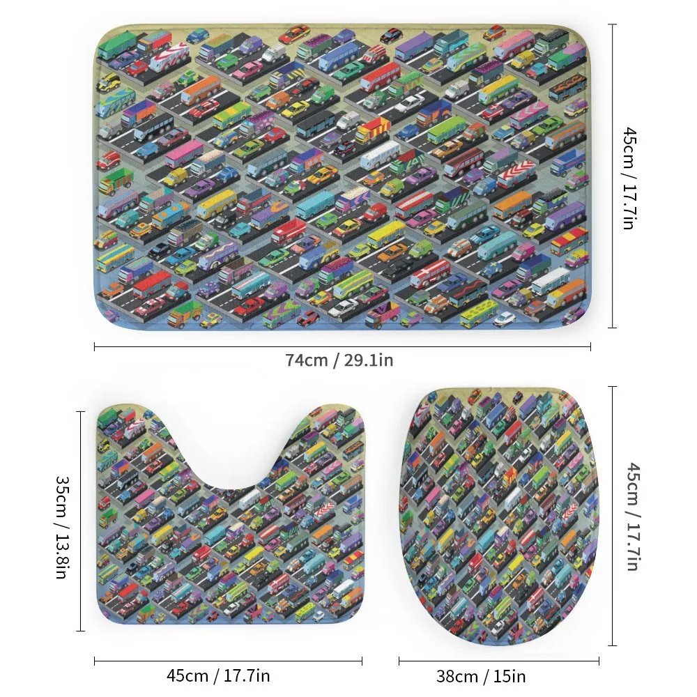 Detailed Vibrant Car Park — Detail 1
