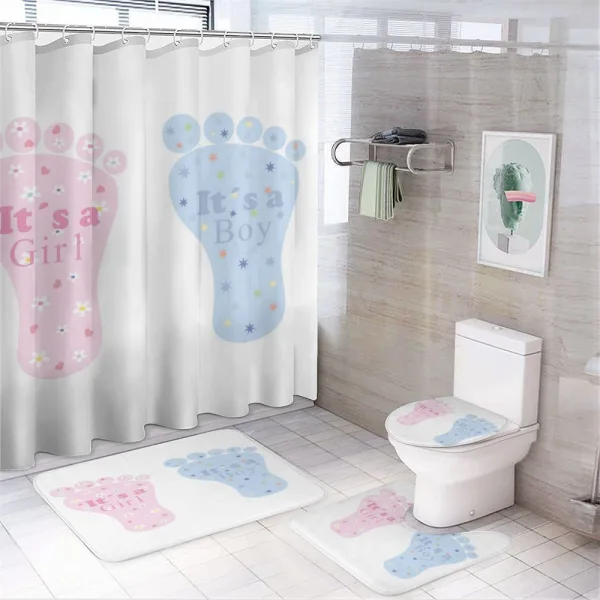 Footprints Blooms on a shower curtain