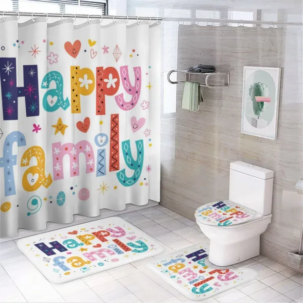 Happy Family Floral on a shower curtain