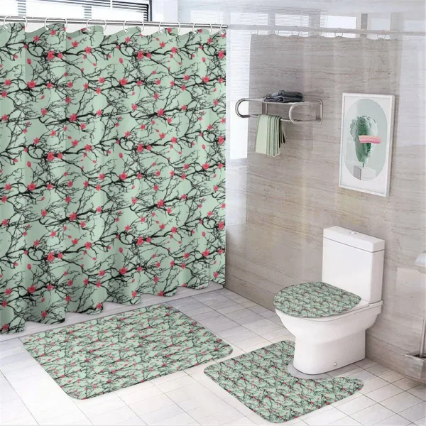 Japanese Sakura Branches on a shower curtain