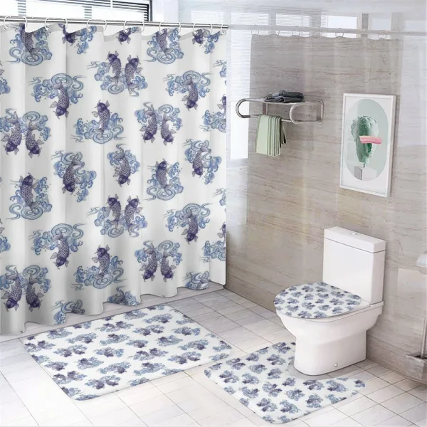 Japanese Style Carp on a shower curtain