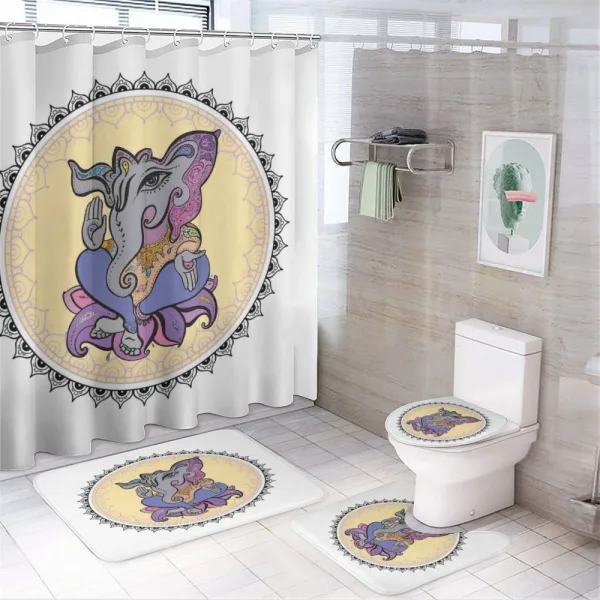 Mandala Circle Folkloric on a shower curtain