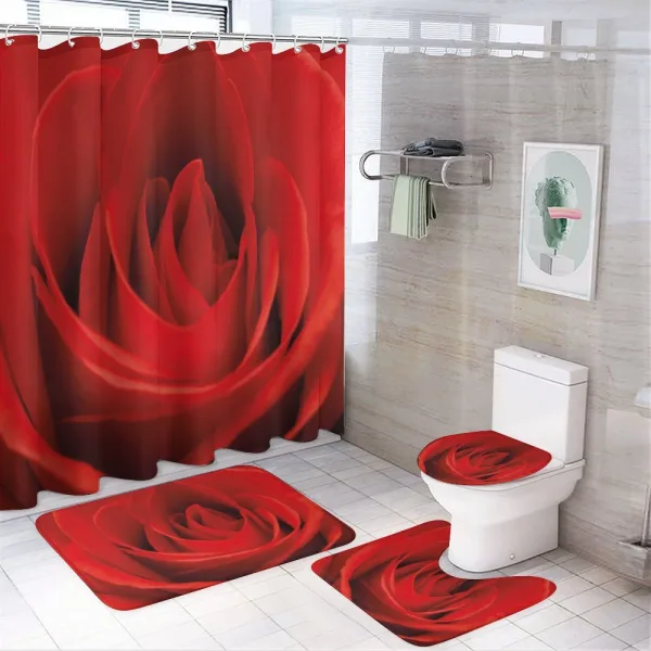 Natural Beauty Red Blossom on a shower curtain