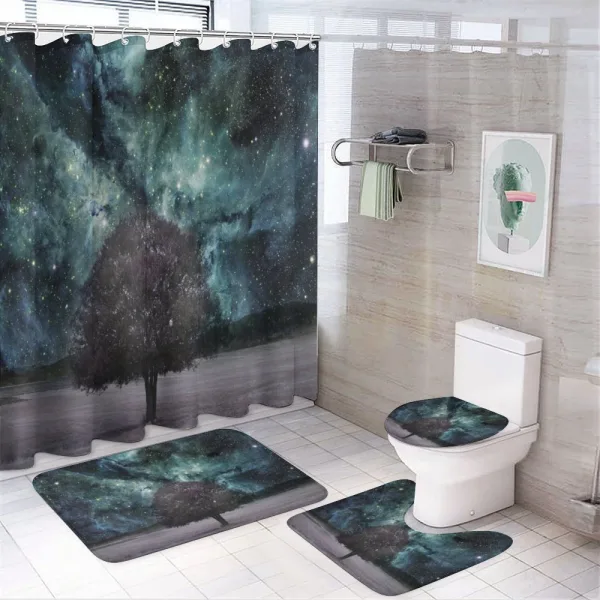Nebula Galaxy Planet Tree on a shower curtain