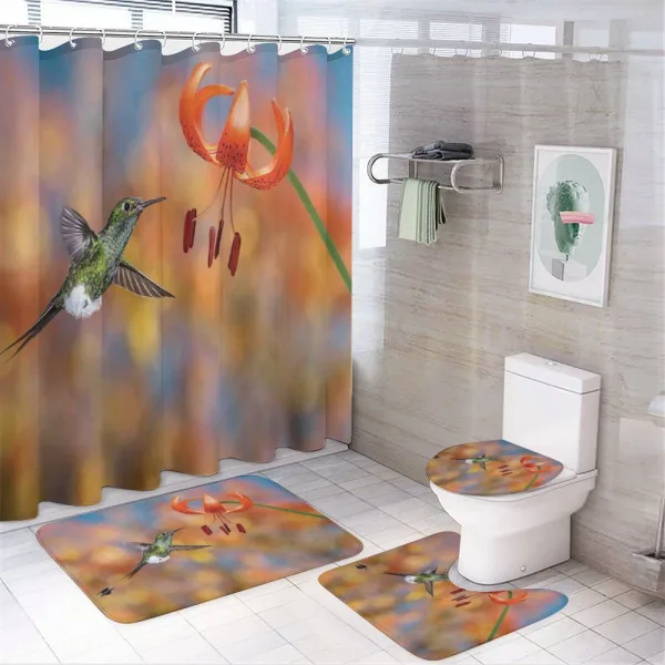 Racket Tail Lily Nectar on a shower curtain
