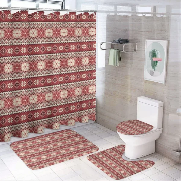 Scandinavian Xmas Snow on a shower curtain