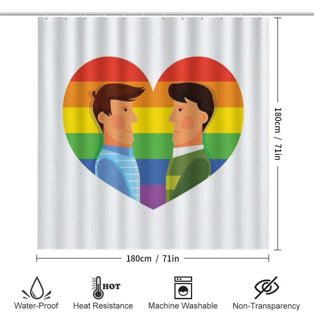 Smiling Men Gay Rainbow Flag — Detail 2