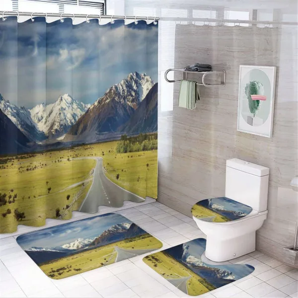 Snowy Mountains Alps on a shower curtain