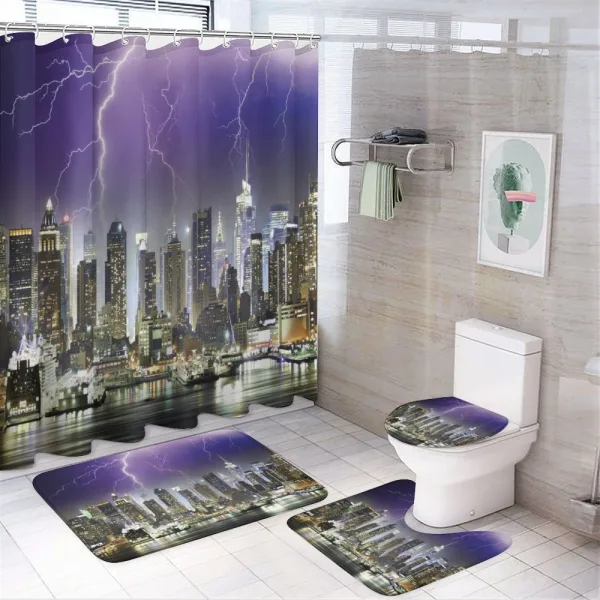 Storm Thunder in New York on a shower curtain