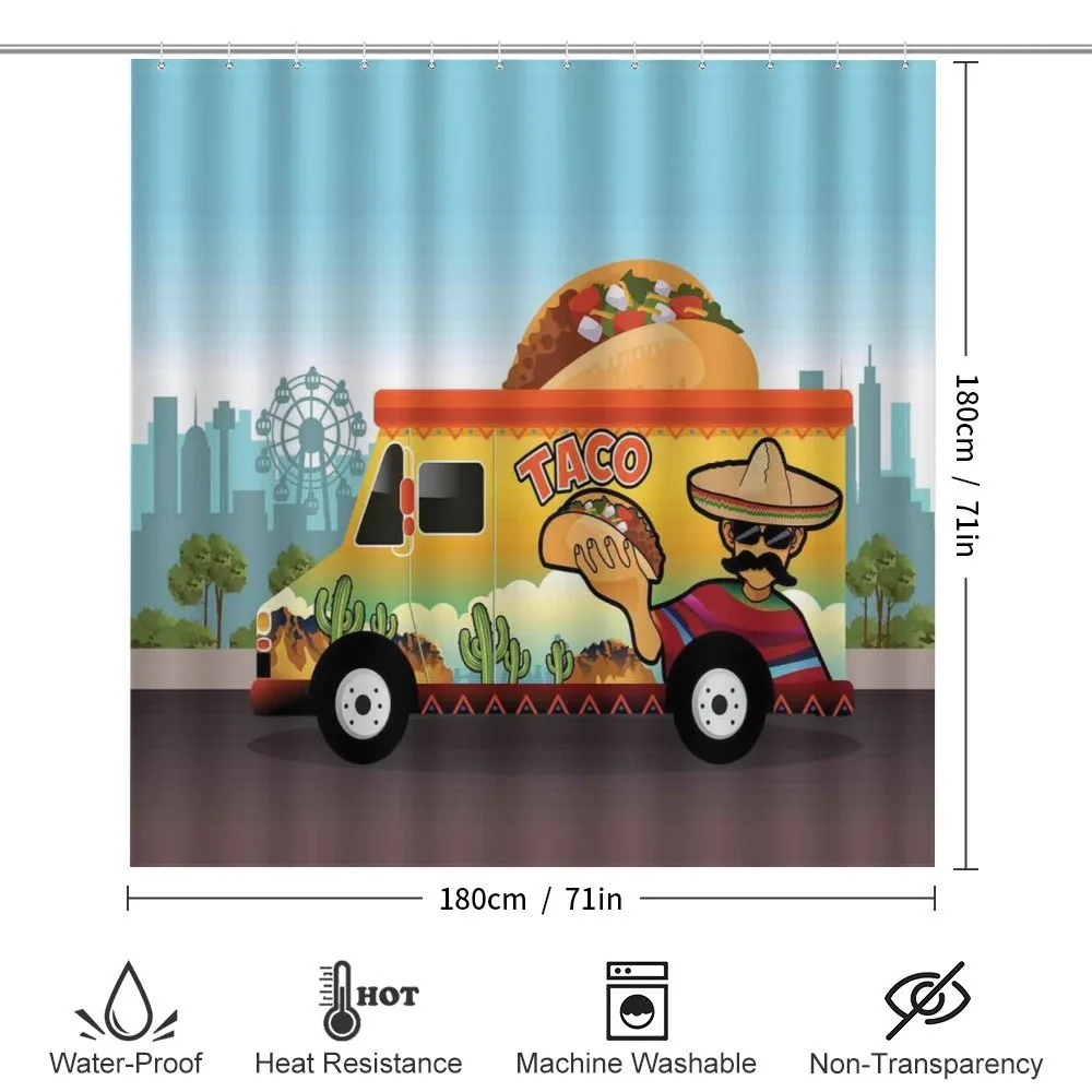 Taco Truck on Road in City — Detail 2
