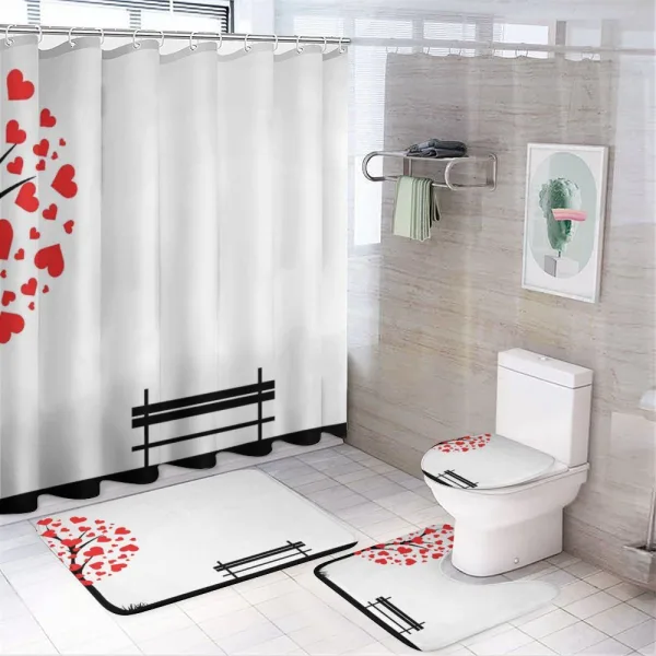 Tree HeArt Leaves on a shower curtain